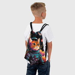 Рюкзак-мешок Милый котик из космоса, цвет: 3D-принт — фото 2