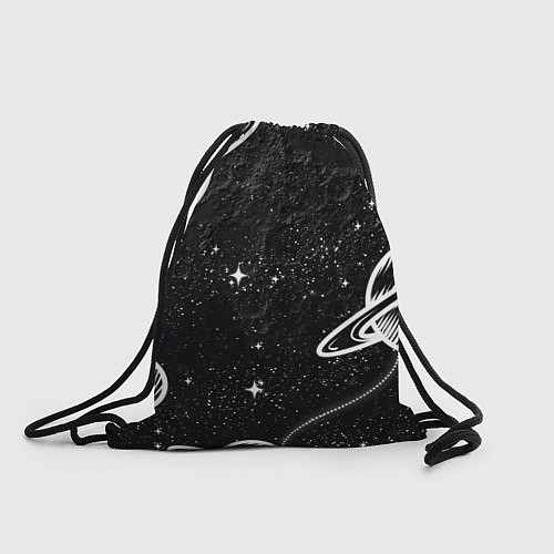 Мешок для обуви Черно-белый Сатурн / 3D-принт – фото 1
