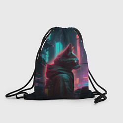 Рюкзак-мешок Кот в киберпанке, цвет: 3D-принт