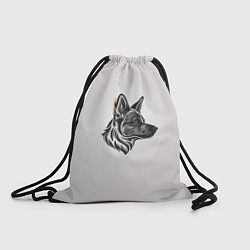 Рюкзак-мешок Немецкая овчарка чёрно-белый эскиз, цвет: 3D-принт