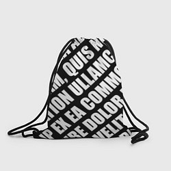 Мешок для обуви Крупный рубленый текст Lorem Ipsum каллиграфия на