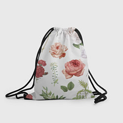 Рюкзак-мешок Гербарий цветов на белом фоне, цвет: 3D-принт