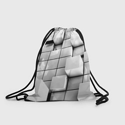 Рюкзак-мешок Кубы серые выпуклые, цвет: 3D-принт