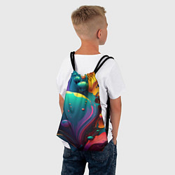 Рюкзак-мешок Капли красок, нейросеть, цвет: 3D-принт — фото 2
