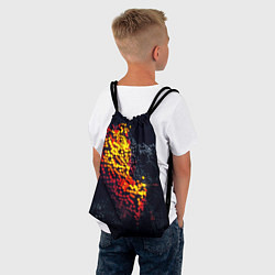 Рюкзак-мешок Огненные кубы клетка, цвет: 3D-принт — фото 2