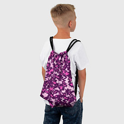 Рюкзак-мешок Розовый глитч камуфляж, цвет: 3D-принт — фото 2
