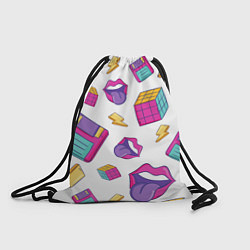 Рюкзак-мешок Паттерн в стиле 90-х, цвет: 3D-принт
