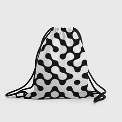Рюкзак-мешок Чёрно-белый растровый узор, цвет: 3D-принт
