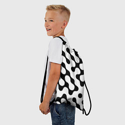 Рюкзак-мешок Чёрно-белый растровый узор, цвет: 3D-принт — фото 2