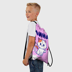Рюкзак-мешок Лина кошечка с сердечком, цвет: 3D-принт — фото 2