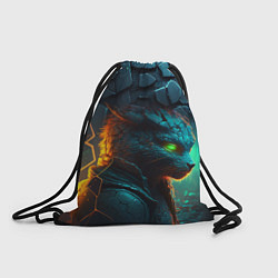 Рюкзак-мешок Кот из разломленных неоновых плит, цвет: 3D-принт