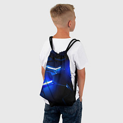 Рюкзак-мешок Металлические соты с синей подсветкой, цвет: 3D-принт — фото 2
