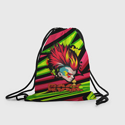 Рюкзак-мешок Панк с красными волосами, цвет: 3D-принт