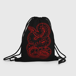 Рюкзак-мешок Красная неоновая змея, цвет: 3D-принт