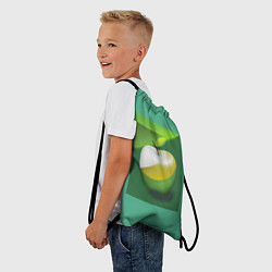 Рюкзак-мешок Зеленое яблоко на мятном фоне, цвет: 3D-принт — фото 2
