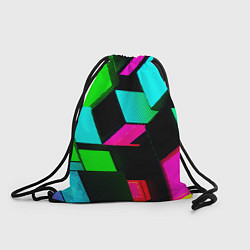 Рюкзак-мешок Неоновые светящиеся кубики, цвет: 3D-принт