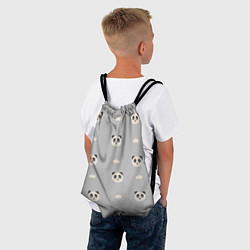 Рюкзак-мешок Пандочки и облачка - паттерн серый, цвет: 3D-принт — фото 2