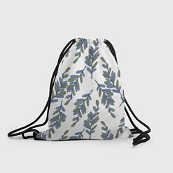 Рюкзак-мешок Акварельные веточки на белом - паттерн, цвет: 3D-принт