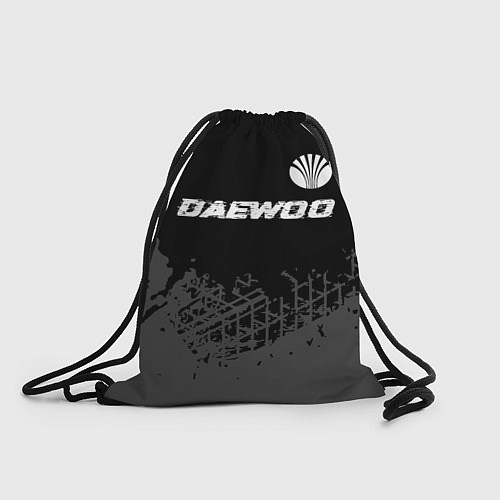 Мешок для обуви Daewoo speed на темном фоне со следами шин: символ / 3D-принт – фото 1