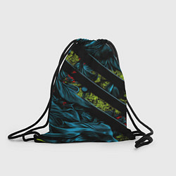 Рюкзак-мешок Зеленая объемная абстракция, цвет: 3D-принт