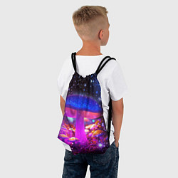 Рюкзак-мешок Звезды и неоновые светящиеся грибы, цвет: 3D-принт — фото 2