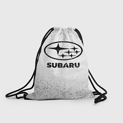 Рюкзак-мешок Subaru с потертостями на светлом фоне, цвет: 3D-принт