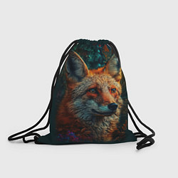 Рюкзак-мешок Лис в цветах, цвет: 3D-принт