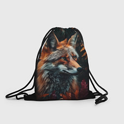 Рюкзак-мешок Рыжий лис на осеннем фоне, цвет: 3D-принт