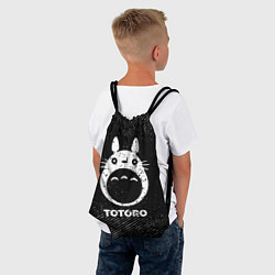 Рюкзак-мешок Totoro с потертостями на темном фоне, цвет: 3D-принт — фото 2