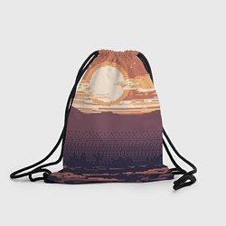 Рюкзак-мешок Пиксельный пейзаж пустыни, цвет: 3D-принт