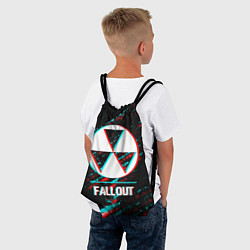 Рюкзак-мешок Fallout в стиле glitch и баги графики на темном фо, цвет: 3D-принт — фото 2