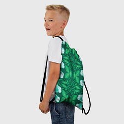 Рюкзак-мешок Зелёный цветочный паттерн, цвет: 3D-принт — фото 2