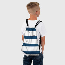 Рюкзак-мешок Бело-синий полосатый узор, цвет: 3D-принт — фото 2