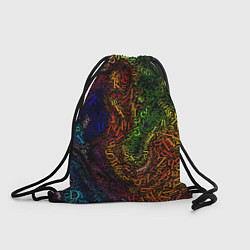 Рюкзак-мешок Разноцветные английские буквы, цвет: 3D-принт