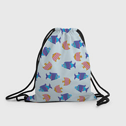 Рюкзак-мешок Паттерн из двух ярких рыбок, цвет: 3D-принт