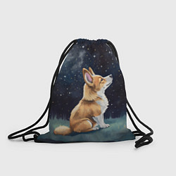 Рюкзак-мешок Корги и звездное небо - акварель, цвет: 3D-принт