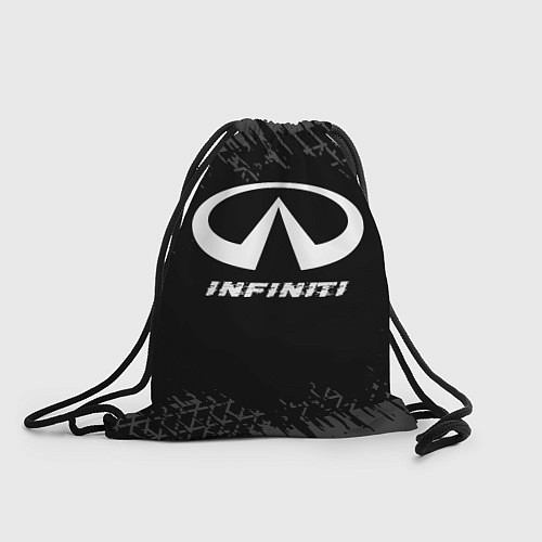 Мешок для обуви Infiniti speed на темном фоне со следами шин / 3D-принт – фото 1