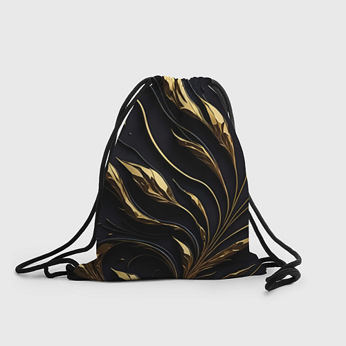 Мешок для обуви Золотой орнамент на черном / 3D-принт – фото 1