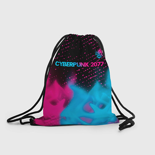 Мешок для обуви Cyberpunk 2077 - neon gradient: символ сверху / 3D-принт – фото 1