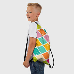 Рюкзак-мешок Весёлые ромбики, цвет: 3D-принт — фото 2