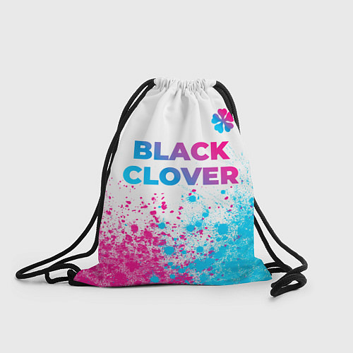 Мешок для обуви Black Clover neon gradient style: символ сверху / 3D-принт – фото 1