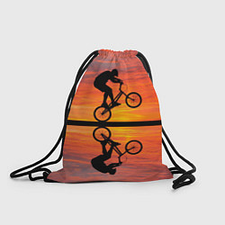 Рюкзак-мешок Велосипедист в отражении, цвет: 3D-принт