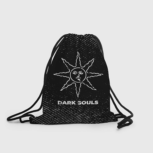 Мешок для обуви Dark Souls с потертостями на темном фоне / 3D-принт – фото 1