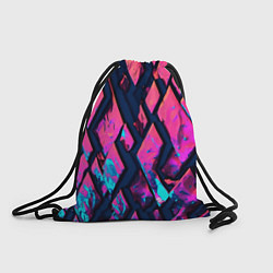 Рюкзак-мешок Розово-голубые соты и разломы, цвет: 3D-принт