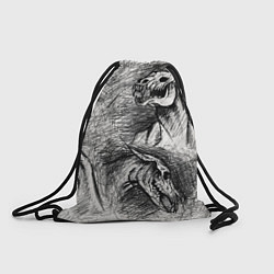 Рюкзак-мешок Черепа лошадей - эскиз, цвет: 3D-принт