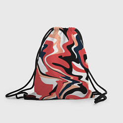 Рюкзак-мешок Абстракция кривые линии черно-красный, цвет: 3D-принт