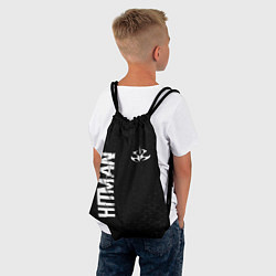 Рюкзак-мешок Hitman glitch на темном фоне: надпись, символ, цвет: 3D-принт — фото 2