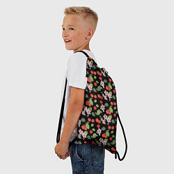Рюкзак-мешок Паттерн цветы и вишня, цвет: 3D-принт — фото 2