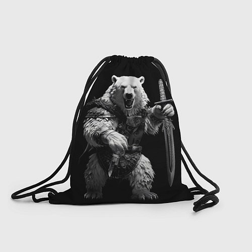 Мешок для обуви Белый медведь воин / 3D-принт – фото 1