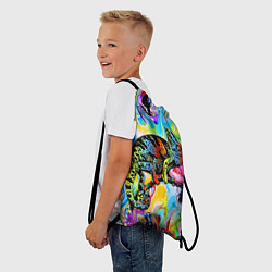 Рюкзак-мешок Маскировка хамелеона на фоне ярких красок, цвет: 3D-принт — фото 2